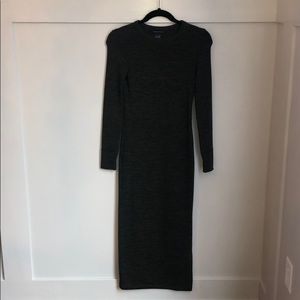 Heathered-green body con dress